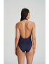 Marie Jo SAN DOMINO 1005532-EVB, Padded Τriangle Swimsuit Ολόσωμο μαγιό σαν δέρμα φιδιού ΜΠΛΕ ΣΚΟΥΡΟ 